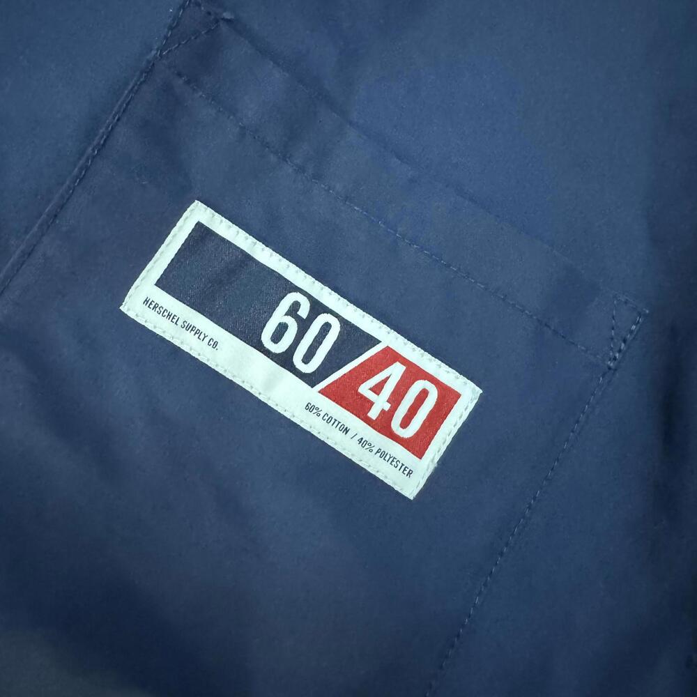 HERSCHEL MEN’S ZIP FRONT LIGHT WEIGHT WINDBREAKER JACKET, NAVY LARGE - Picture 5 of 8